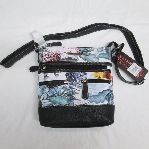 Stone Mountain Accessories Handbags - NWT Floral leather crossbody bag